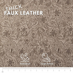 Tooled Faux Leather Western Cowboy, Floral Embossed Vinyl, Craft DIY and Upholst