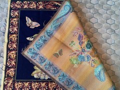 UPHOLSTERY PANEL~Wall Tapestry~EMBROIDERED FABRIC~Old Masters Still Life~SQUIRRL