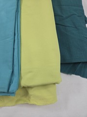 Assorted Fabric Lot Knit & Woven Teal Blue Green Scraps Remnants Craft Supply