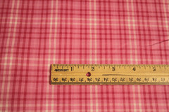 3 1/2 Yds Pink Woven Plaid Cotton Blend Fabric