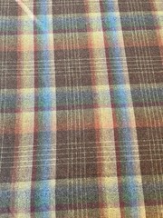Fabric 100% Wool Plaid Check Woven Wide Width Multi Colored Sold by the Yard New