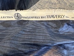 BLUE Waverly Palace MOIRE Home Decor 100% Cotton Fabric Remnant 40″ X 13.4 YDS