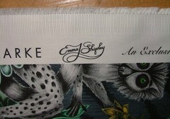 Emma J Shipley Fabric Lemur Navy 100% Cotton Curtain Upholstery Cushion Fabric