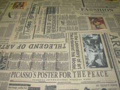 10 YDS~NEWSPAPER WRITING COLORED COTTON DRAPERY UPHOLSTERY FABRIC FOR LESS