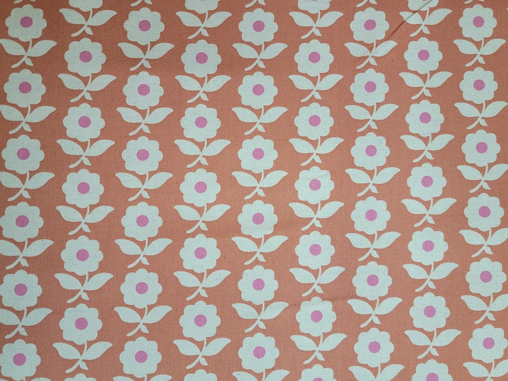ORIMONO – Simple Scandi Flowers by Sevenberry – Orange ,1/4 yard