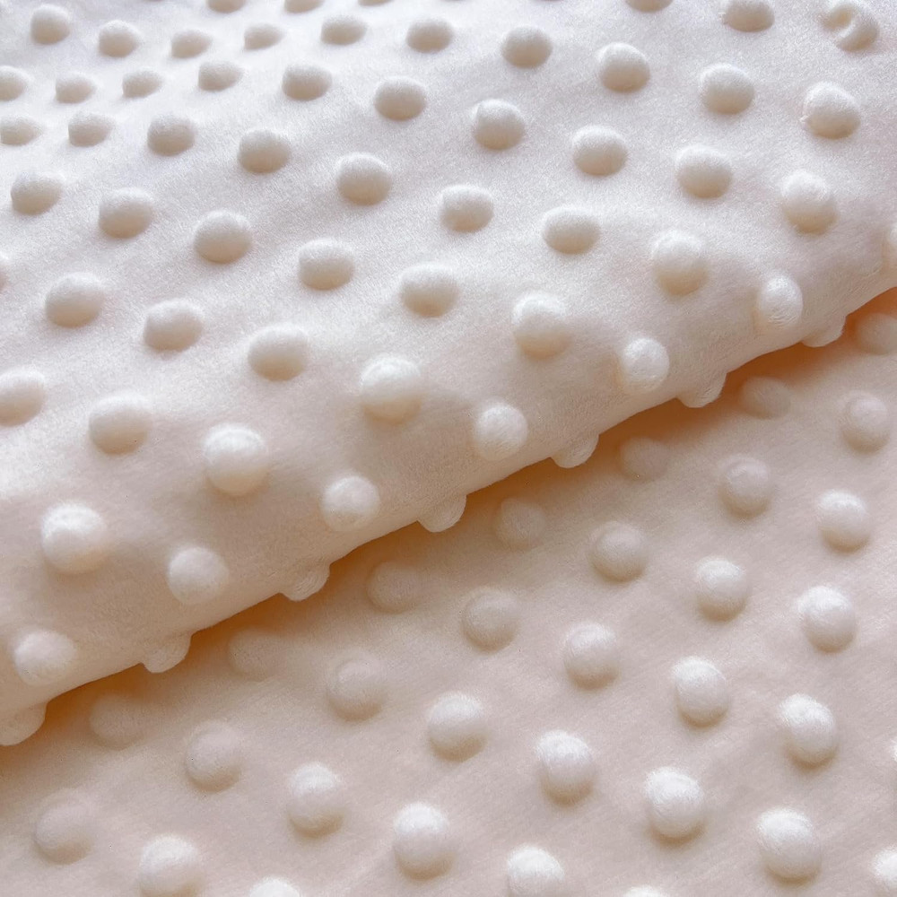 Minky Dot Fabric by The Yard 3D Plush Fleece Quilting Soft Craft Material for