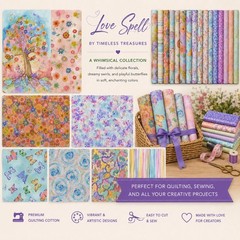 Timeless Treasures Love Spell Blue Green Swirl Cotton Quilt Fabric by the Yard
