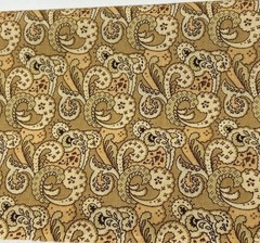 Birds of a Feather Paisley Print 20″x40″ Cotton Fabric Kaye England Tan/Brown