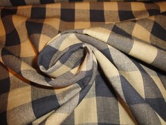Black And Tea Dye Buffalo Check Cotton Homespun Fabric | Farmhouse Fabric