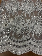 Sedona Designz 48″/50″ Wide Corded Floral Lace Fabric with Sequins – Mesh Emb…