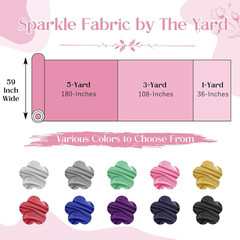 Pink Glitter Fabric, 3 Yards X 59 Inch Shimmer for Costume DIY | 50% Polyester 5