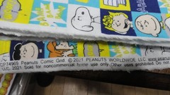 Peanuts Worldwide 2021 Flannel Fabric Checks Comic Grid 1 yd x 44″Snoopy & Gang