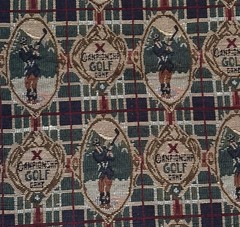 Vintage Golf-Themed Tapestry Fabric 20″ x 56″ Champion Golf Print Plaid Pattern