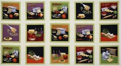 Al Dente fabric ITALIAN Hot pad 15 quilting squares Wilmington prints BTP NEW