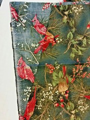 fabric 3-pc Christmas CARDINAL Birds red green gold 2 ounces Hoffman Fabrics