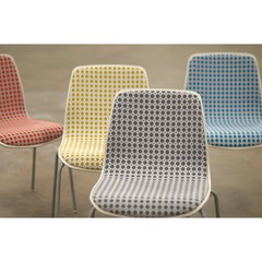 HBF Textiles Dot Grid apple green and blue Upholstery Fabric Elodie Blanchard