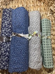 4 1/2 Yards Quilting/ Sewing Fabric Floral Blue