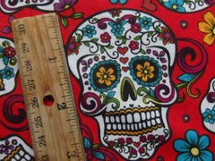 Cotton Fabric Mexican skull 44″ x 36″ By David Textile 255