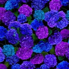 Midnight Blooms Purple Hydrangea IllusionTimeless Treasures BTY 44″ Wide