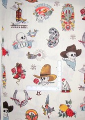 Cowboy Western Skull Fabric By The Yard Las Elegantes Cotton Alexander Henry