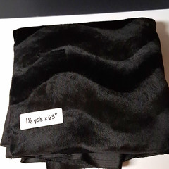 Black Wavy Faux Fur Fabric 1 1/2 Yard