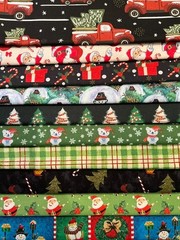 Quilting Fabric Lot – Christmas Holiday Winter, 10 Fat Quarters + 1 FREE!