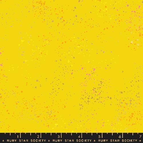 Fat Quarter Ruby Star Society “Speckled” Metallic Golden Hour Yellow Cotton