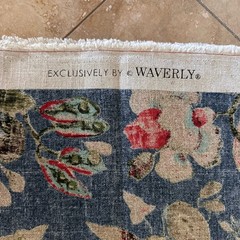 Waverly Floral After Glow Indigo Linen Rayon Blend Decorator Fabric 3 Yds X 54”