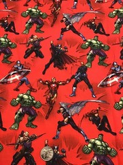1 Yard, Marvel, The Avengers, Spider-Man, Hulk Cotton Fabric, 36”x 42”