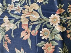 Fabric Decorator Polished Cotton Blue with Flowers 54″ Wide 36″ Long New