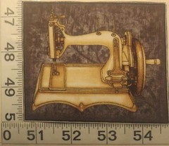 FOUR Vintage Sewing Machine Iron On Applique Fabric Blocks Classics #522