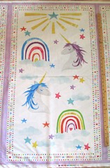 Sparkle Magic Shine Unicorn Rainbow Fantasy Fabric 23″ Panel #83101