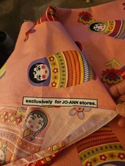 Cotton Quilt Fabric 1 & 1/3 yard Russian Nesting Dolls Pink Craft Material