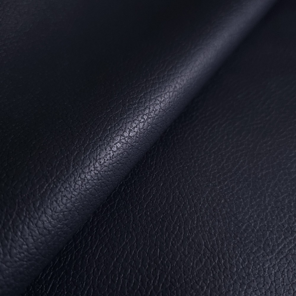 Deep Navy Matte Leatherette Fabric 54″ Subtle Pebble Grain By The Yard