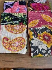 50pcs Kantha Scraps, handstitched Quilt scraps, fabric scraps, Quilt fabric