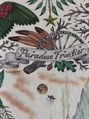 Clarke And Clarke Emma J Shipley Fabric Frontier Fabric Green 1 7/8 Yards