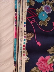 Hoffman International Fabrics “Antique Kimono’s” Fabric- 3+ Yard Piece-Navy/Pink