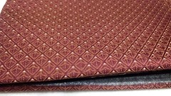 Burgundy & Gold Geometric Diamond Pattern Jacquard Upholstery Fabric 77″ x 27″