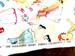 Alexander Henry Fabric Sage Glenn Paper Dolls 2003 white 2 Yards +, unwashed