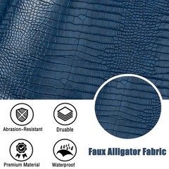 HYVAKUPPA Faux Alligator Fabric by The Yard 55″ W Crocodile Texture Vinyl Fak…