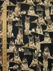 DOGS REALISTIC PUPPYS DOG SHEPARDS SHEPARD COTTON FABRIC FQ