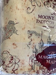 Harry Potter 4 yds Marauders Map Tan Cotton Camelot Fabric Wizarding World NWOT