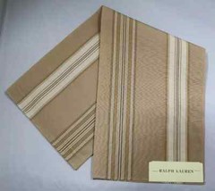 RALPH LAUREN DUNSTON STRIPE Camel cotton linen upholstery fabric 3Y
