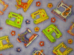 VINTAGE SEWING MACHINES BLACK SEW MACHINE COTTON FABRIC FQ