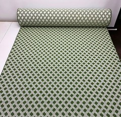 JIM THOMPSON LATTICE WEAVE BASIL GREEN EPINGLE GEOMETRIC FABRIC BY YARD 52″W