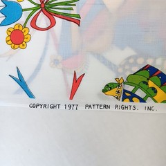 1977 Pattern Rights White Primary Colors Carousel CottonPoly Fabric 2.5yd x 44″
