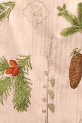 108″L x 44″ W David Textiles Woodland Chart Pine Tree Cone Theme Branches Seeds
