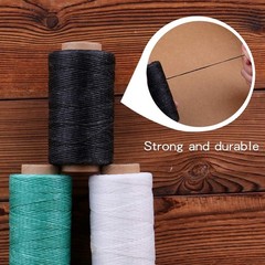 Qmnnma Waxed Thread 284 Yards, 150D 284 yards (10.5 cm/4.13 inches), Black