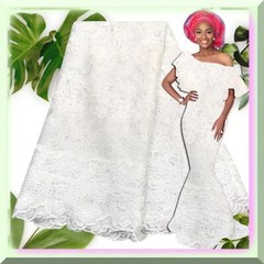 Ivory African Cord Lace Fabric Water-Soluble