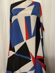 100% Silk Crepe De Chine Avant Garde Geometric Multi-color 2.5 Yds Long 46″ Wide